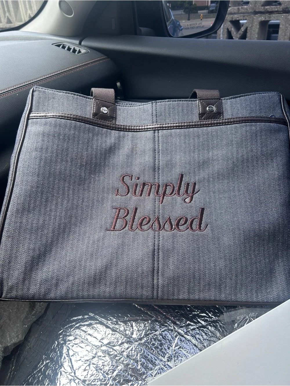 Herringbone Pattern lap top bag choice of free bag charm